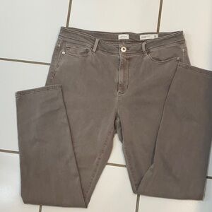 J Jill Denim Authentic Fit Slim Ankle Taupe Jeans